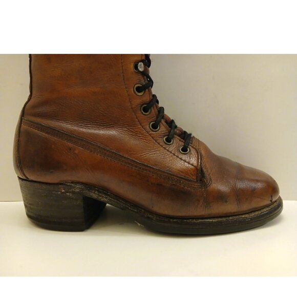 FRYE Black Label Rare Vintage Made In USA Equestrian Boots Women's Size 7 D Wide - Picture 9 of 16